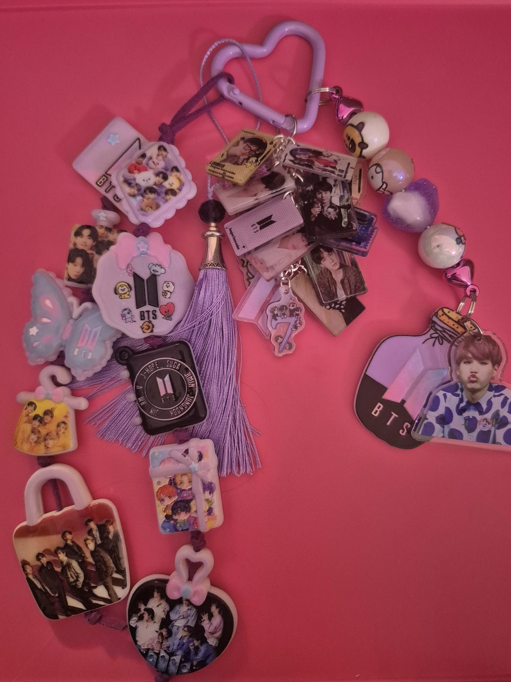 BTS Purple Charm Key & Card Holder Set
